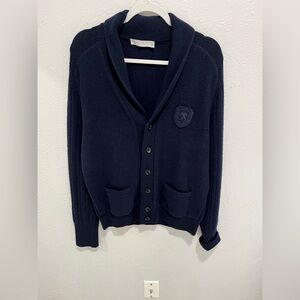 Ermenegildo Zegna Wool/Cashmere Men's Navy Shawl Collar Neck Cardigan Size Large